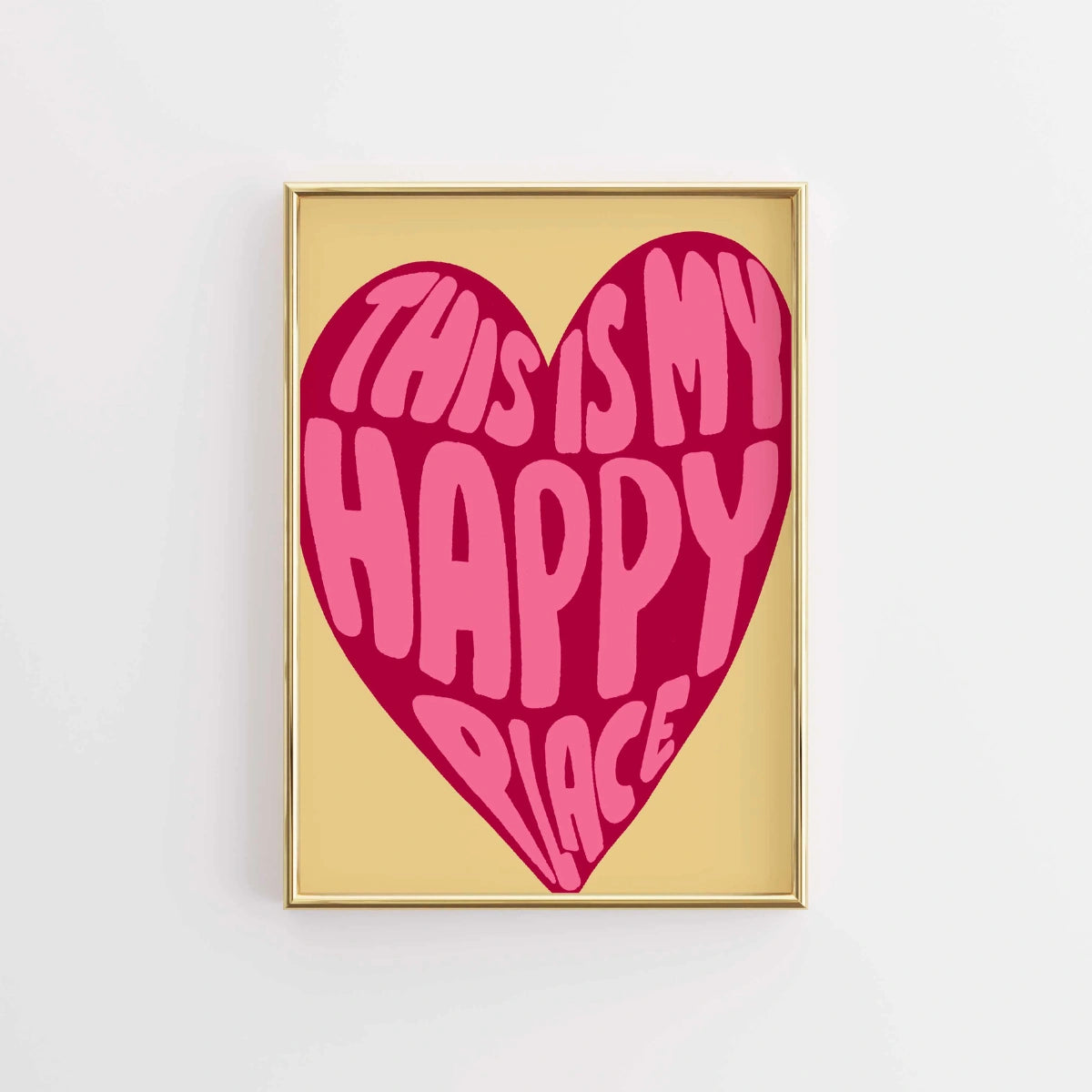 This Is My Happy Place Wall Art – Bold Heart Print