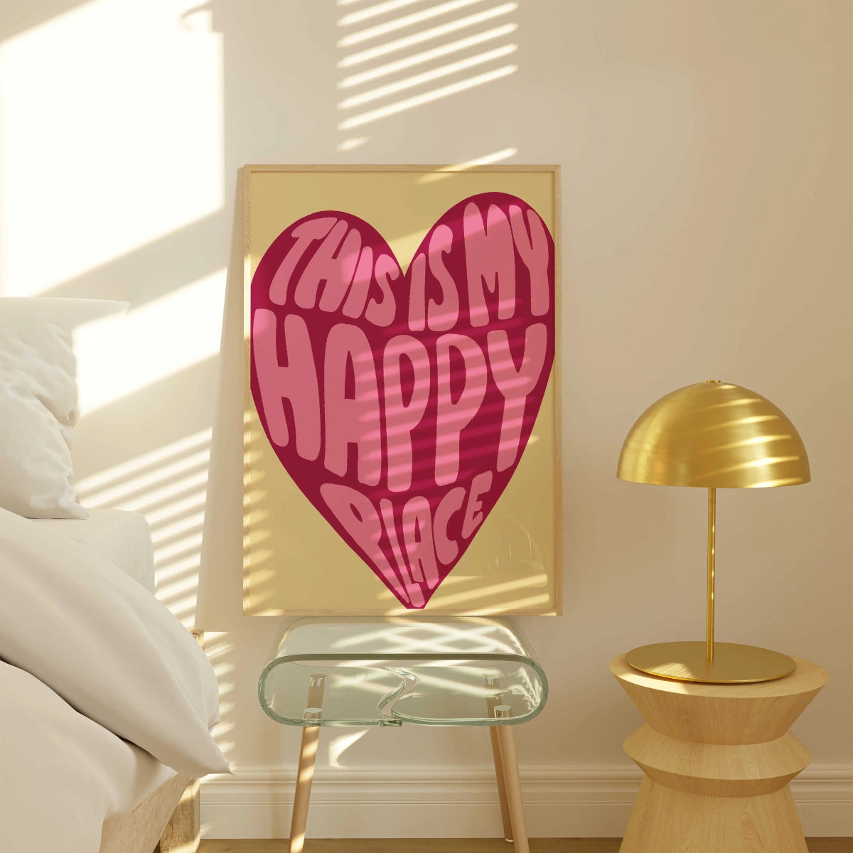This Is My Happy Place Wall Art – Bold Heart Print