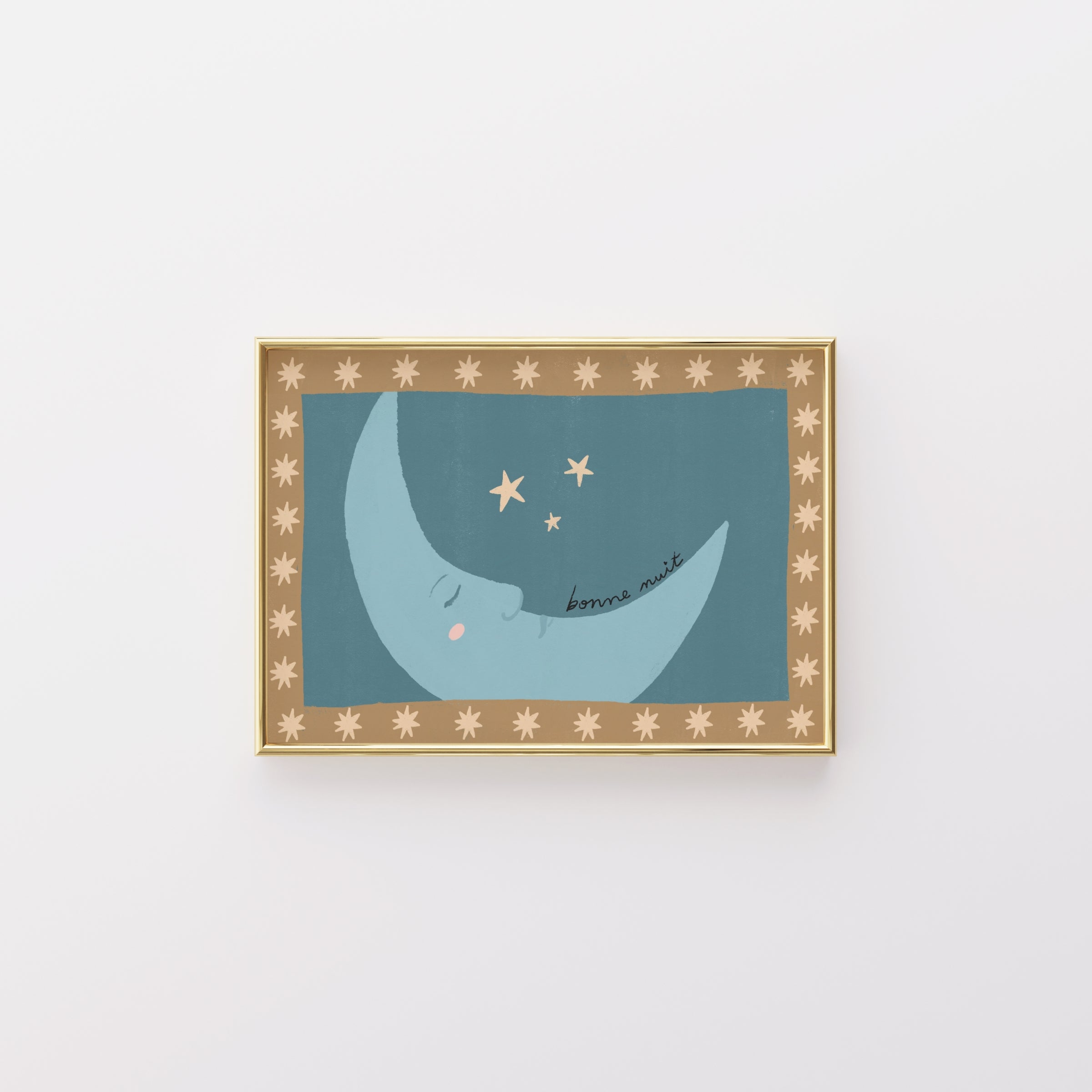 Bonne Nuit Moon Print – Wall Art Prints | Wallify, image size:2400x2400