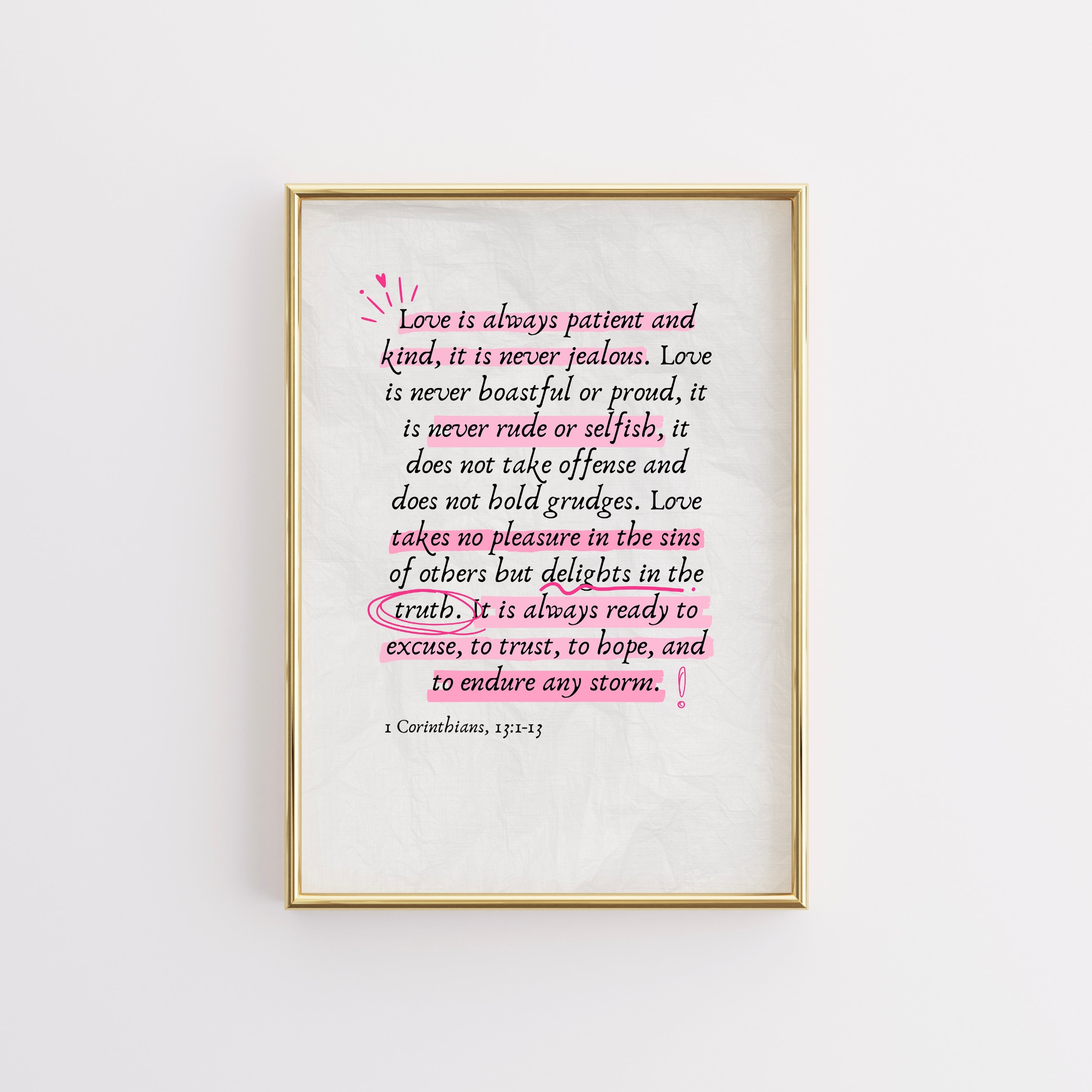 1 Corinthians 13 Wall Art – Bible Verse Print