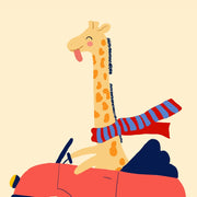 Driving Giraffe – Nursery & kids wall art