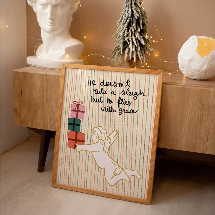 Christmas Angel Wall Art – Graceful Holiday Quote Poster