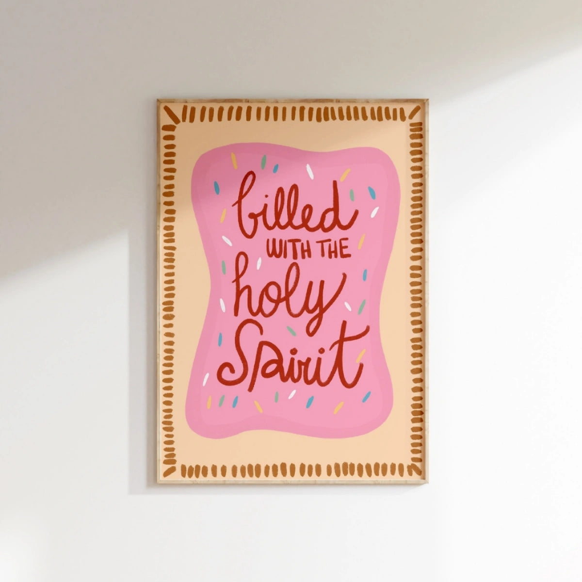 Filled with the Holy Spirit Wall Art – Trendy Faith Poster, Christian Wall Decor