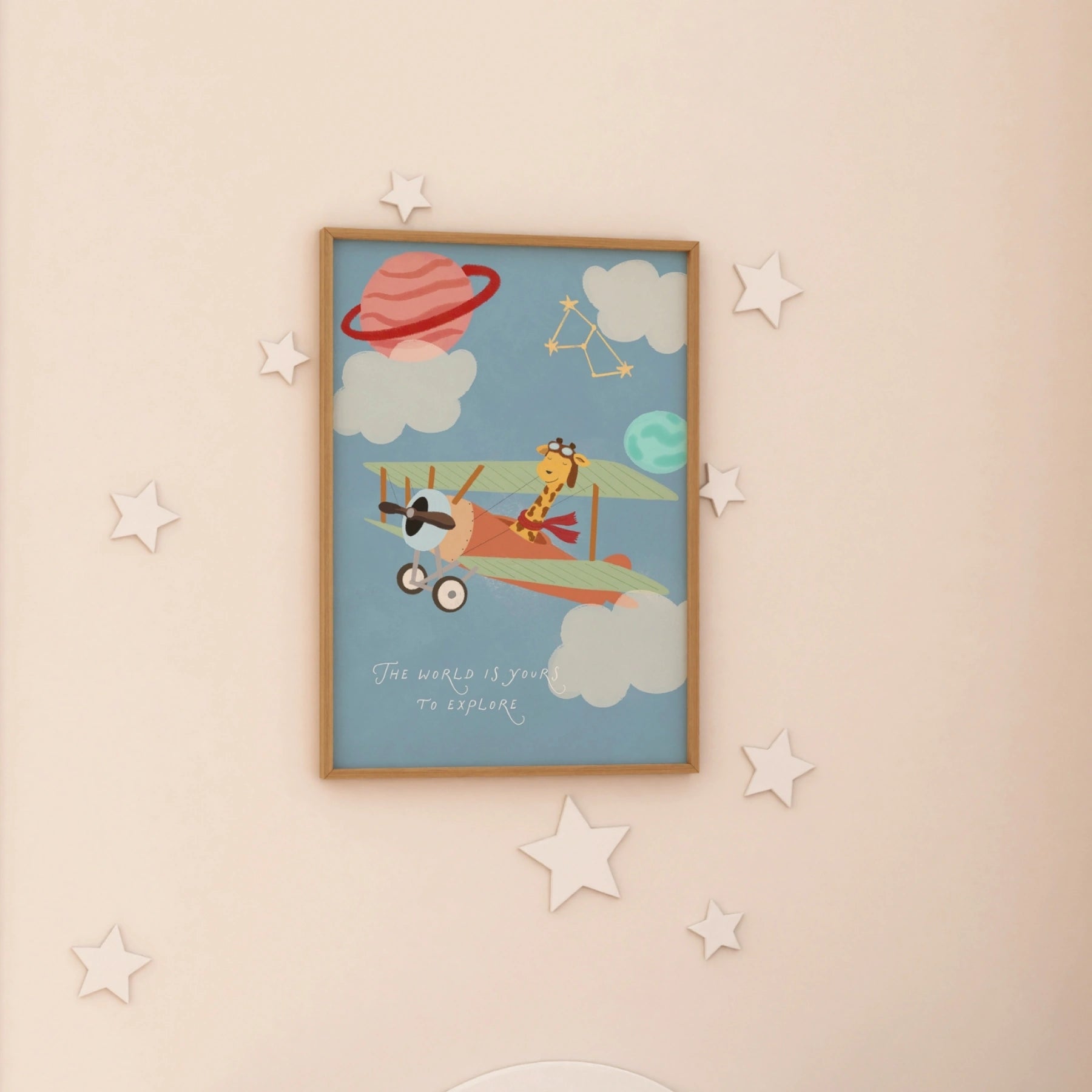 Stampa di giraffa su aeroplano