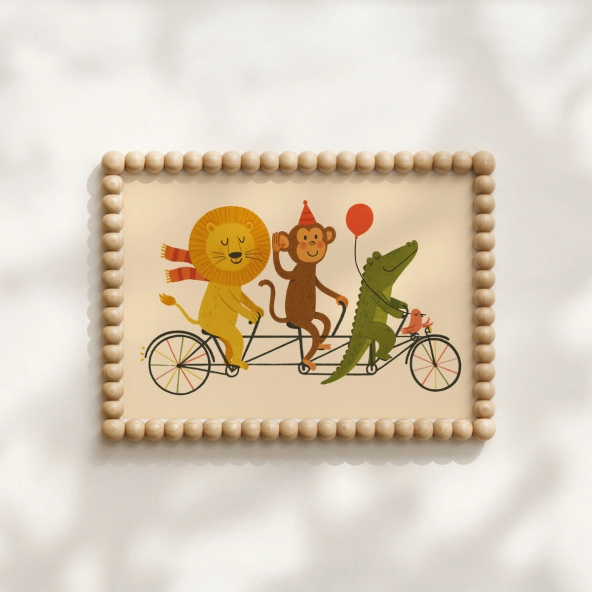 Animal Friends Bike Ride, Colorful Kids Decor