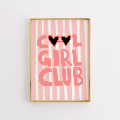 Cool Girl Club Wall Art – Preppy Girl Poster Print