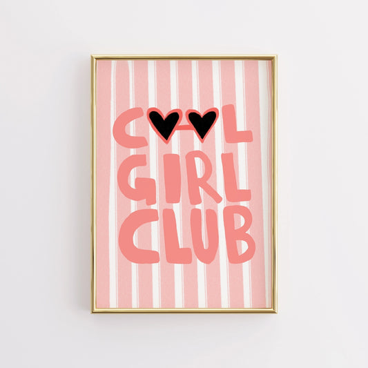 Cool Girl Club Wall Art – Preppy Girl Poster Print