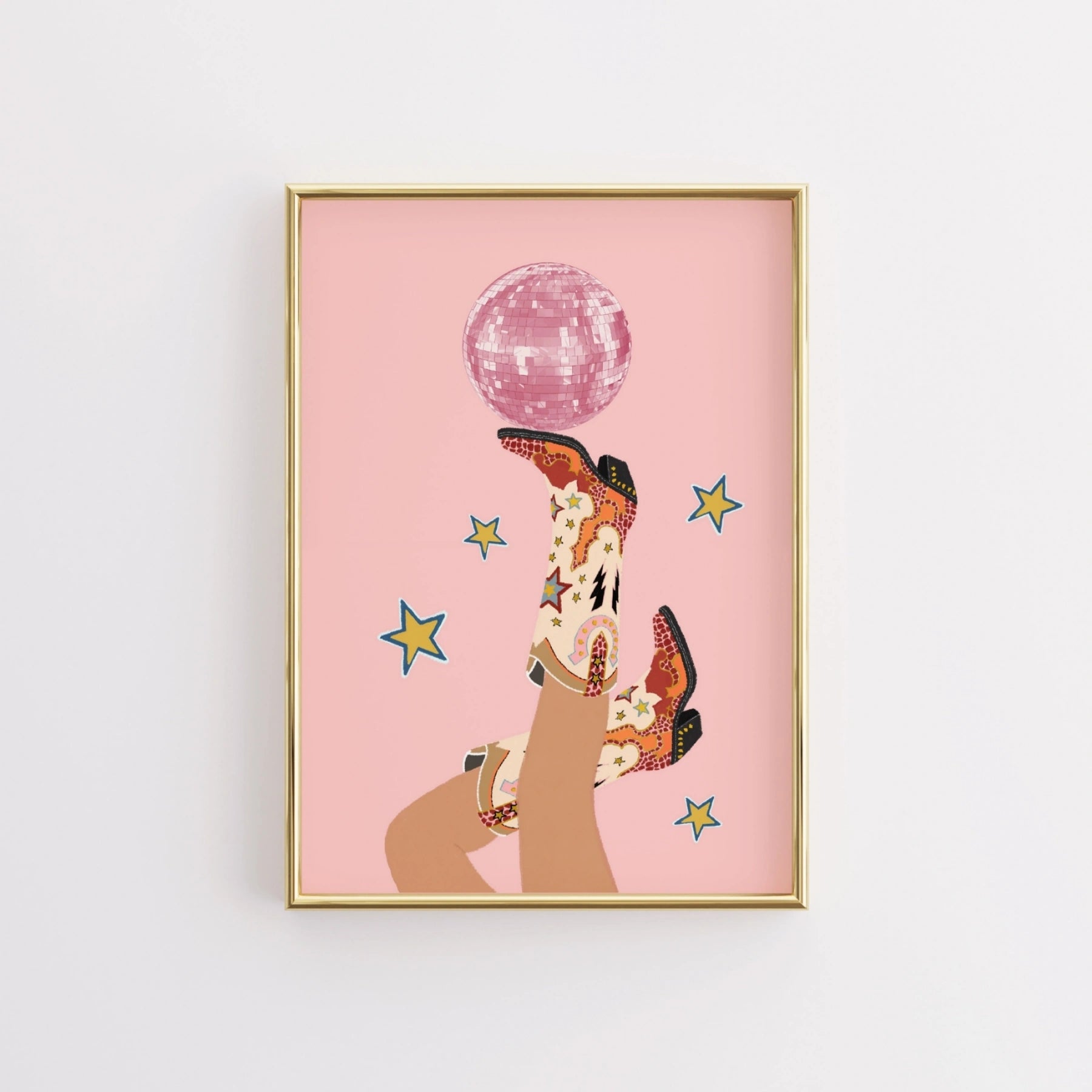 Disco Cowgirl Boots Wall Art