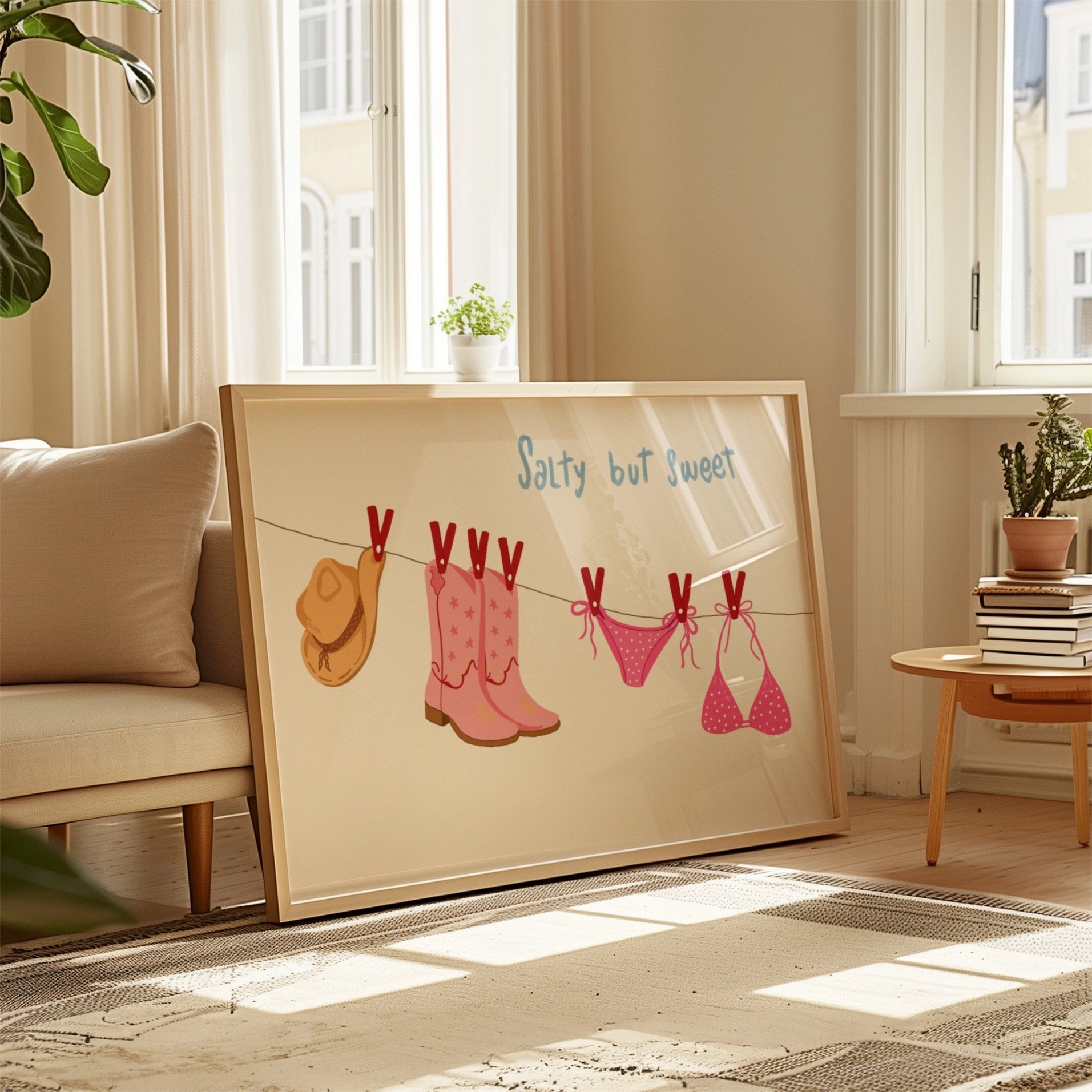 Décoration estivale de cowgirl côtière