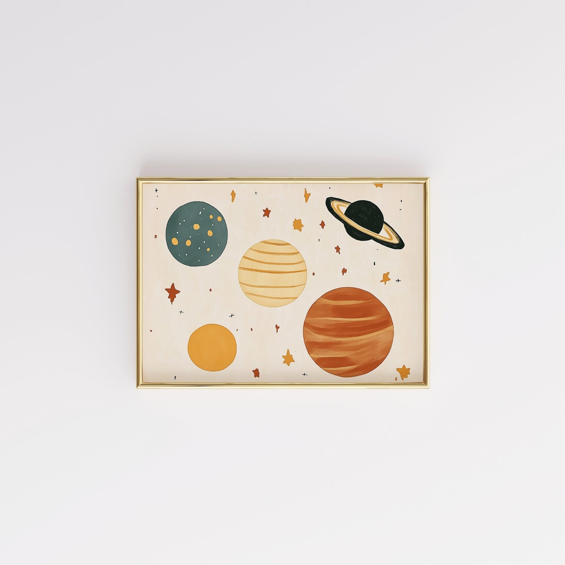 Stampa Pianeti per la cameretta dei bambini: simpatica decorazione murale spaziale per ragazzi