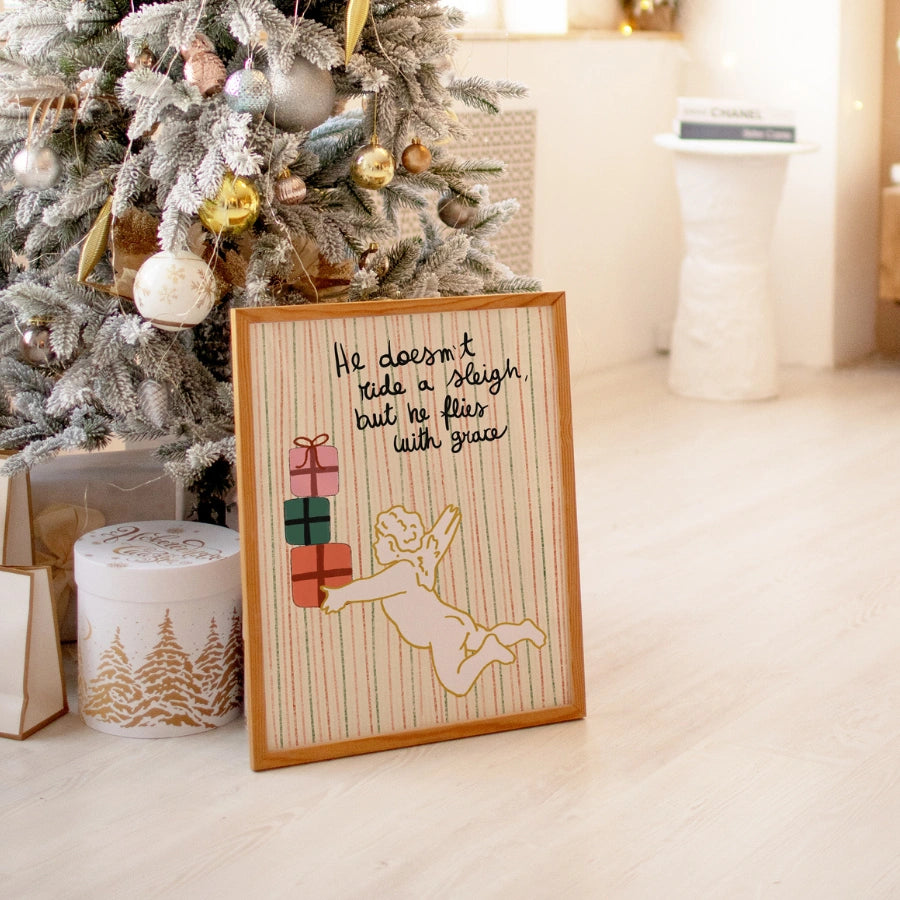 Christmas Angel Wall Art – Graceful Holiday Quote Poster