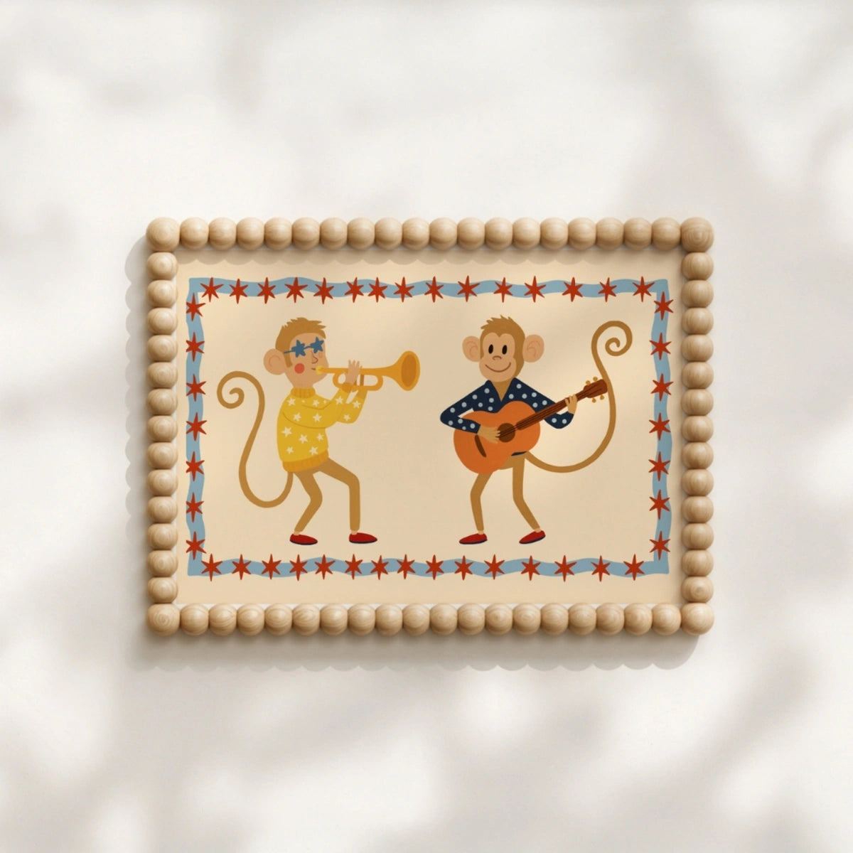 Musical Monkeys Nursery Print, Colorful Kids Decor