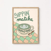 Matcha Wall Art – Cozy Kitchen Decor, Kitchen Wall Decor