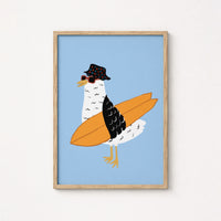 Cool Seagull Print – Funny Coastal Summer Wall Art