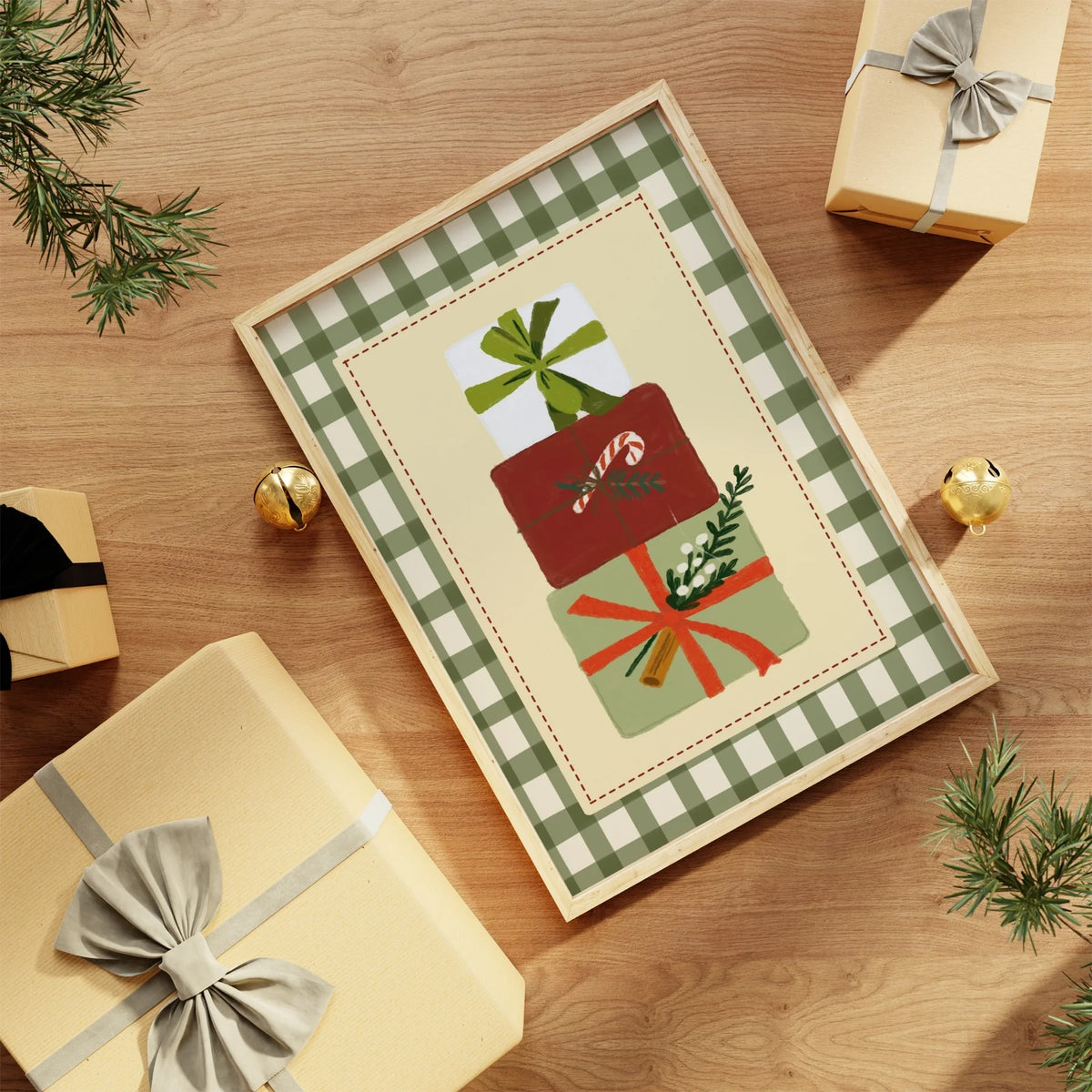 Christmas Gift Boxes with Ribbons – Póster de Navidad