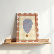 Blue Floral Hot Air Balloon – Nursery & Kids Canvas Wall Art