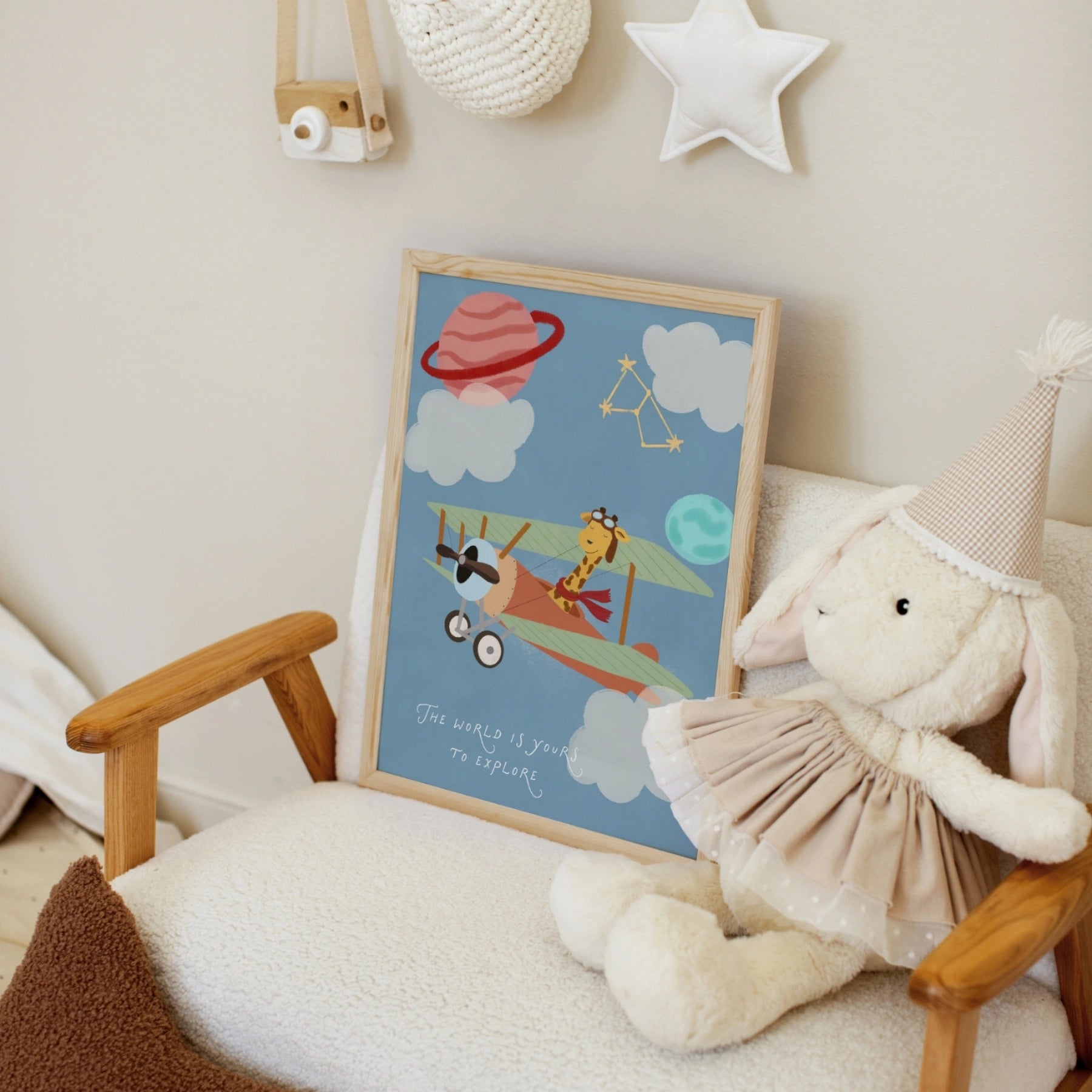 Stampa di giraffa su aeroplano