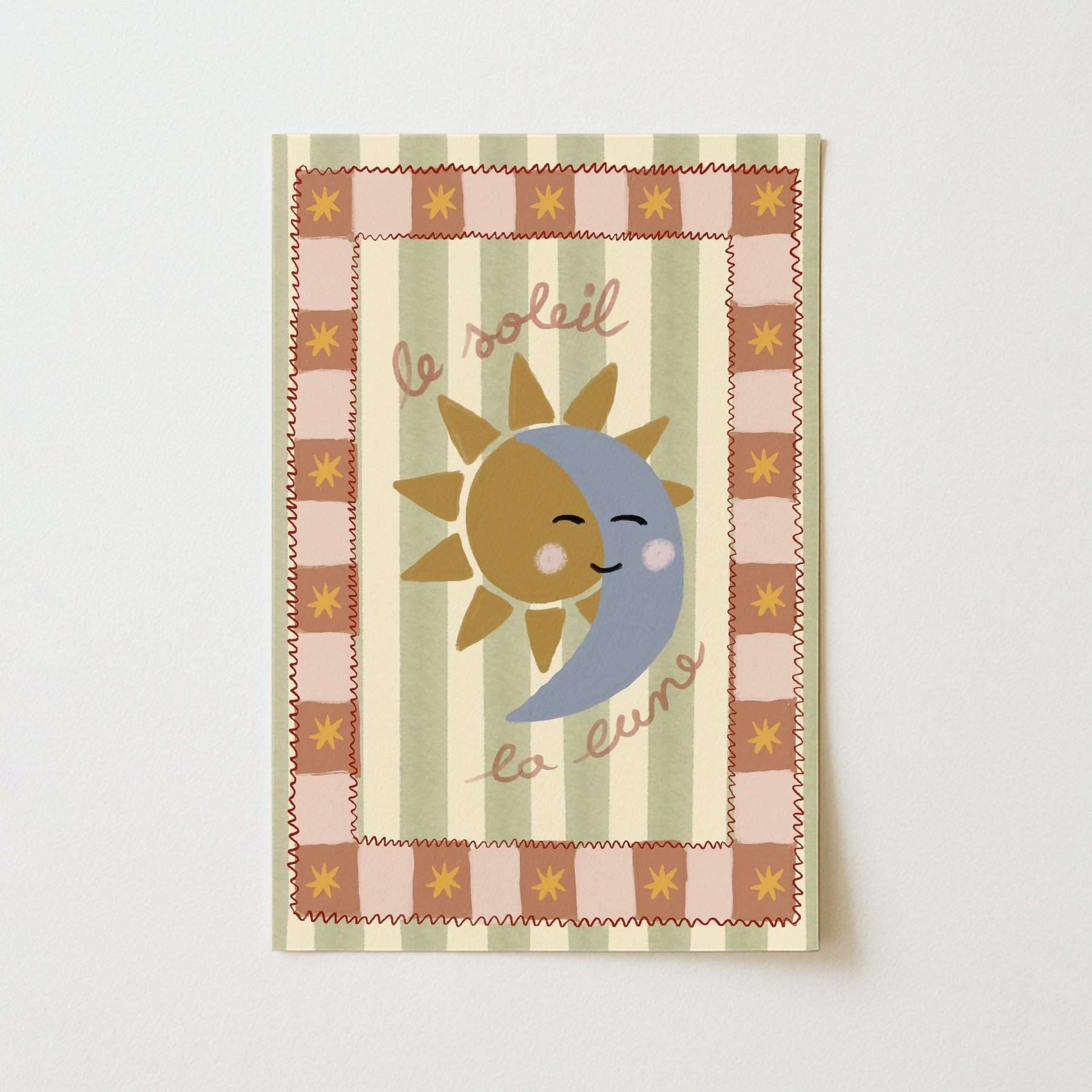 Lámina Le Soleil La Lune para Cuarto Infantil