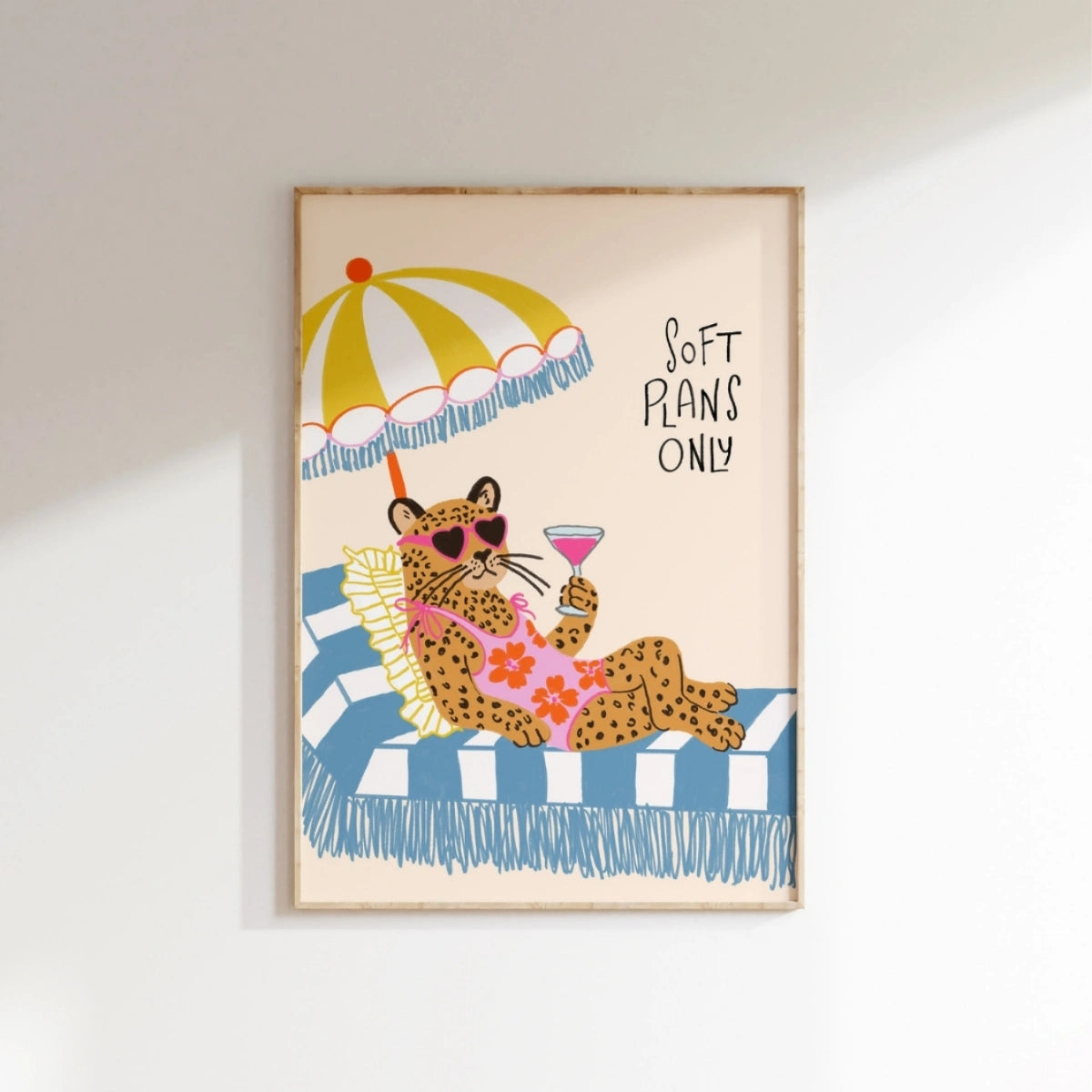 Trendy Leopard Beach Print, Coastal Wall Decor