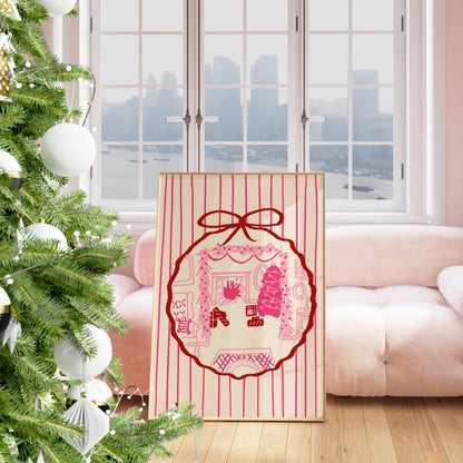 Cozy Ornament Scene – Preppy Holiday Bauble Print