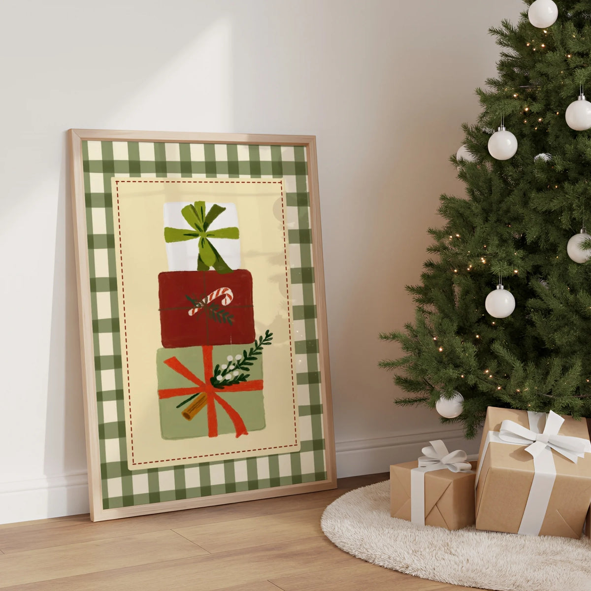 Christmas Gift Boxes with Ribbons – Póster de Navidad