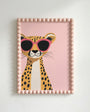 Arte de Pared Guepardo Genial - Póster de Animal Safari de Jungla Rosa, Decoración para Cuarto de Niñas