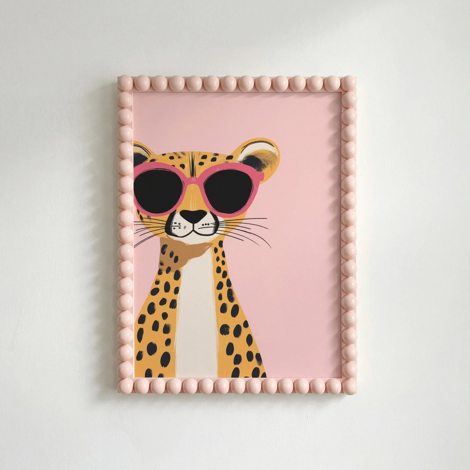Cool Cheetah Wall Art - Pink Jungle Safari Animal Print, Girls Room Decor