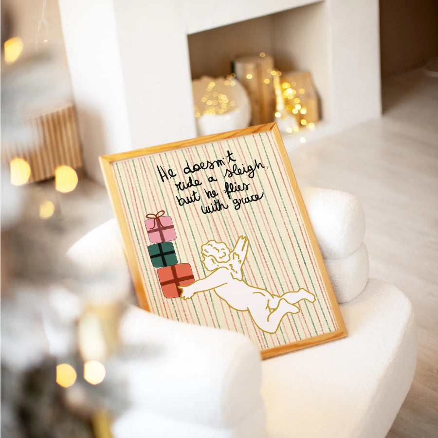 Christmas Angel Wall Art – Graceful Holiday Quote Poster