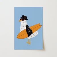 Cool Seagull Print – Funny Coastal Summer Wall Art