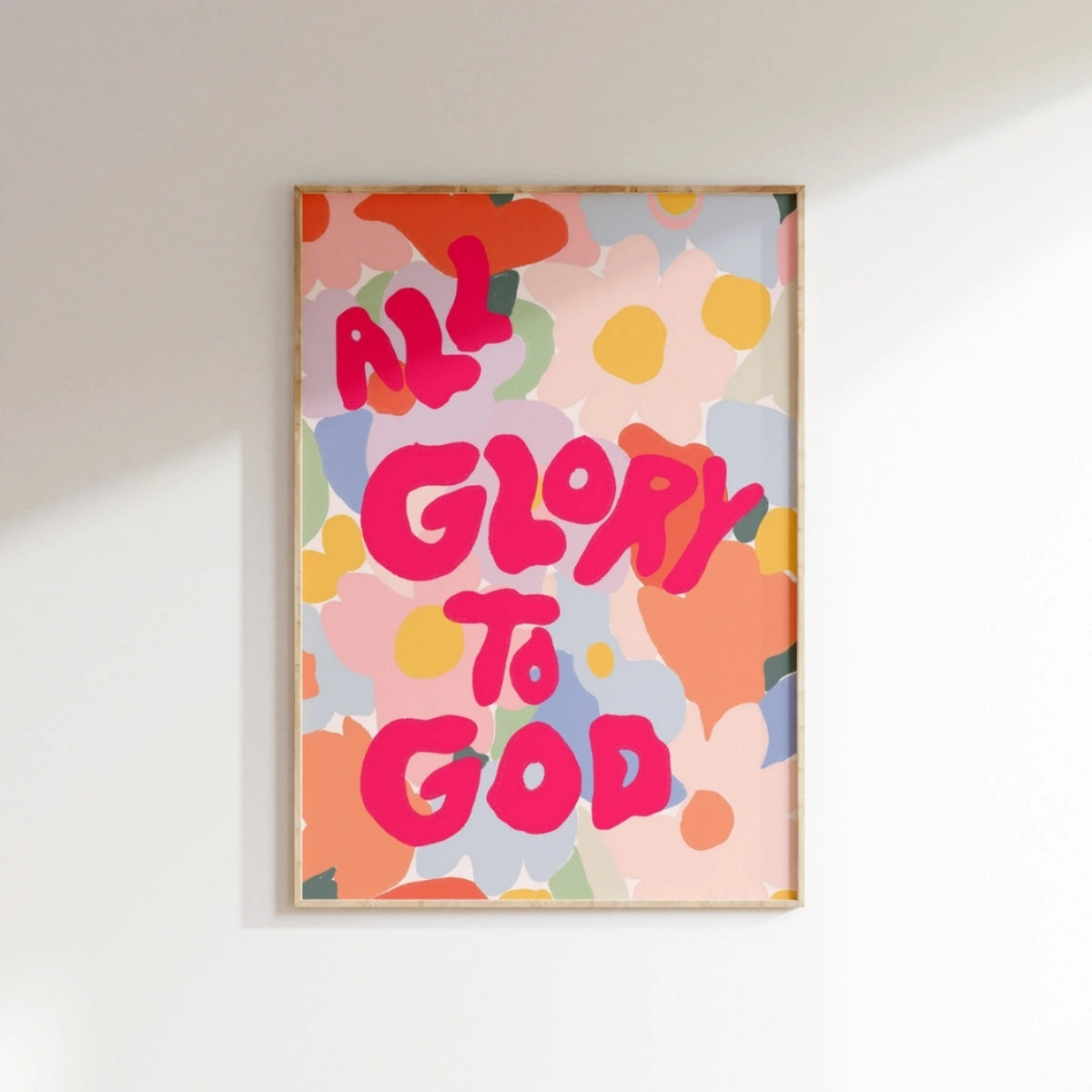 All Glory to God Print – Christian Groovy Wall Art, Christian Wall Decor