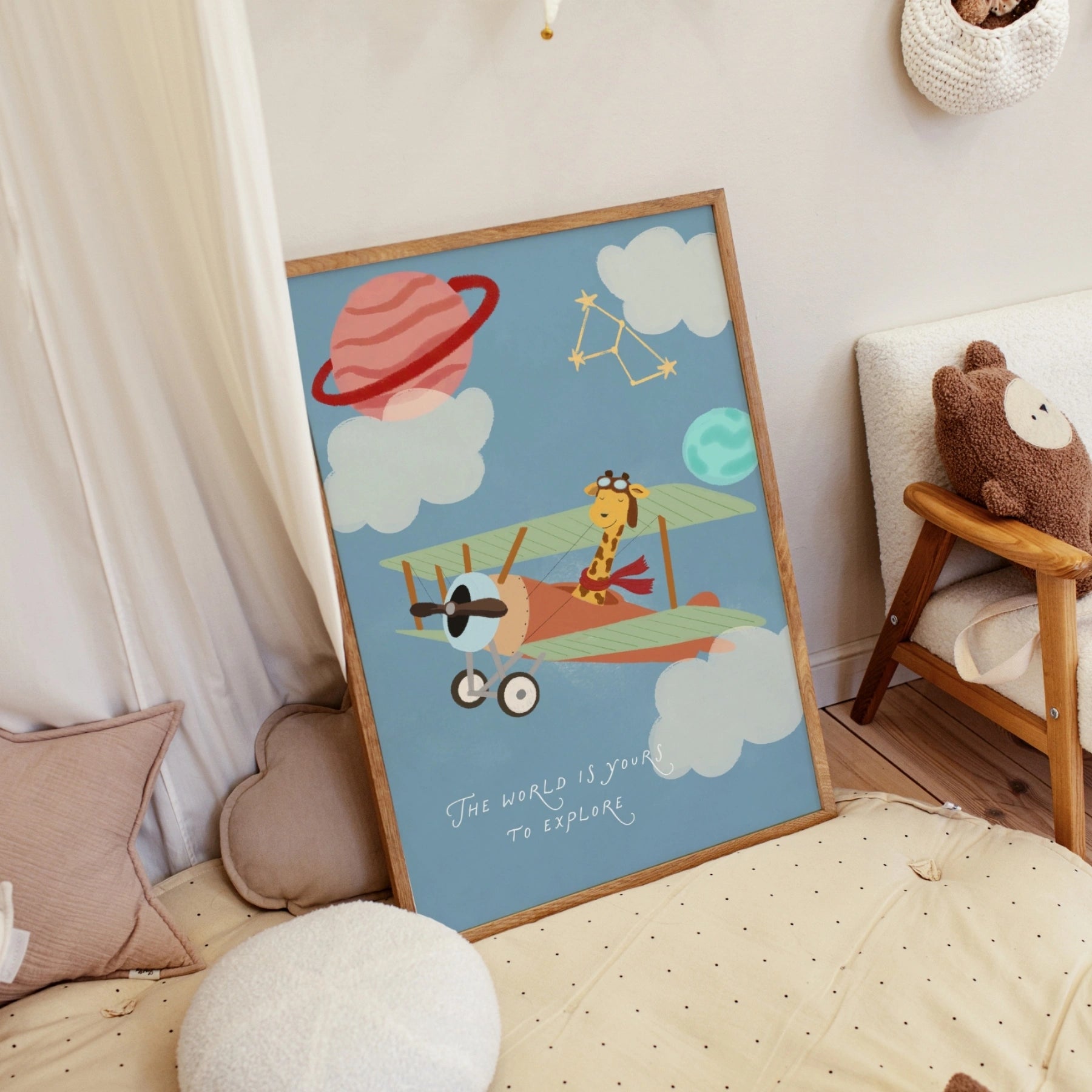 Stampa di giraffa su aeroplano