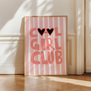 Cool Girl Club Pink Stripes – Nursery & Kids Wall Art