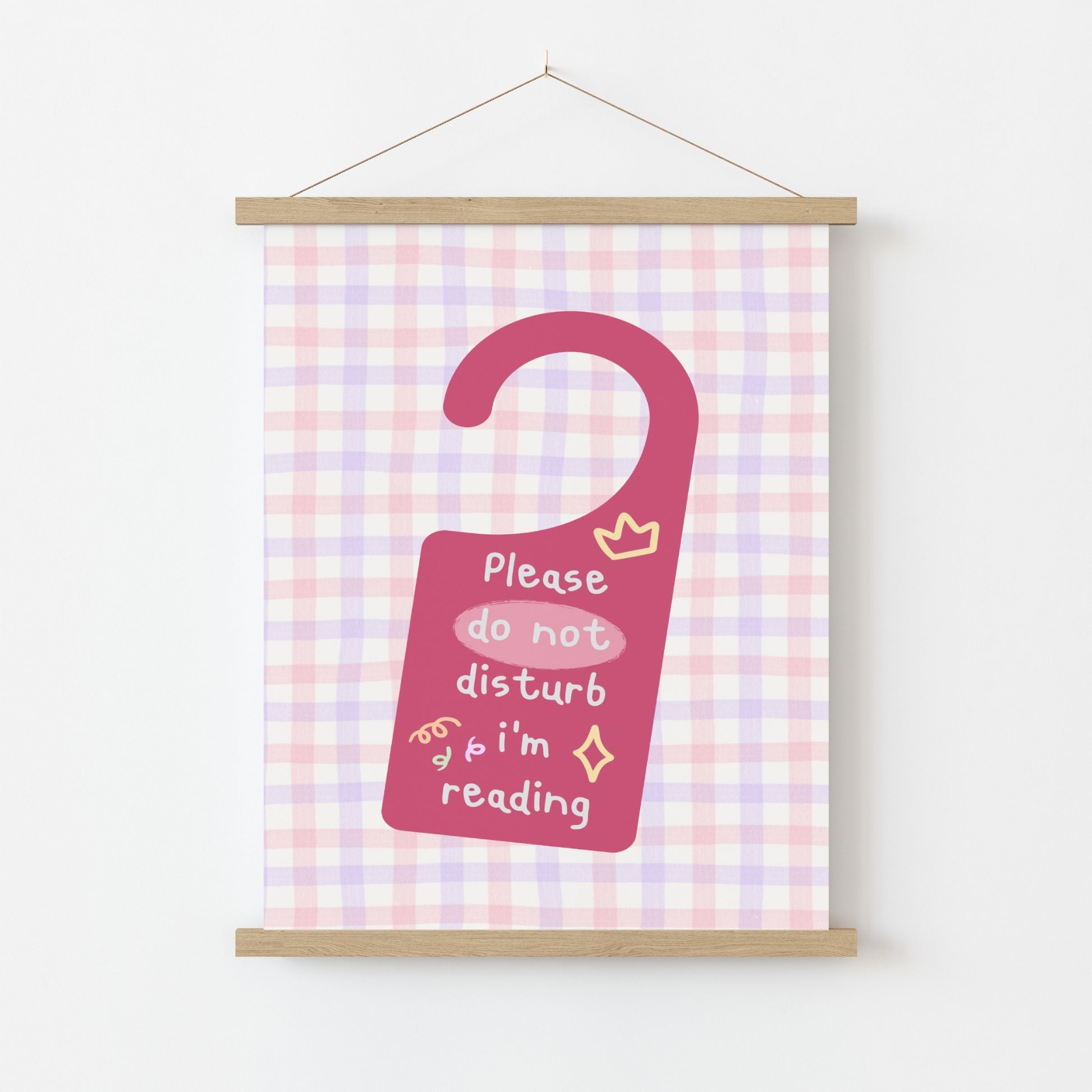 Please Do Not Disturb I’m Reading – Pink Door Sign Poster
