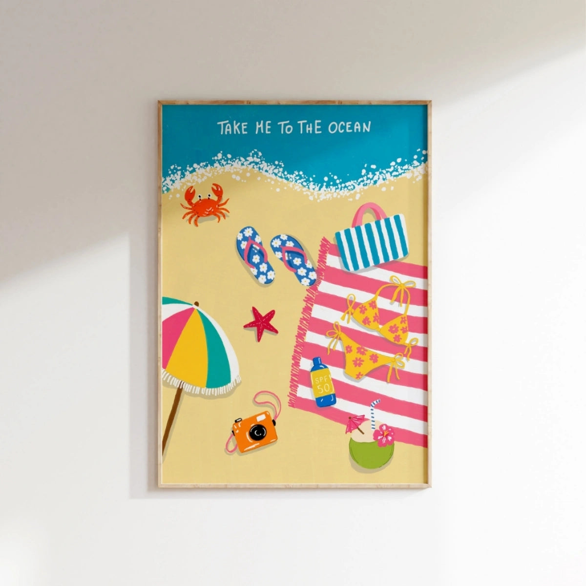 Colorful Summer Print, Coastal Wall Decor