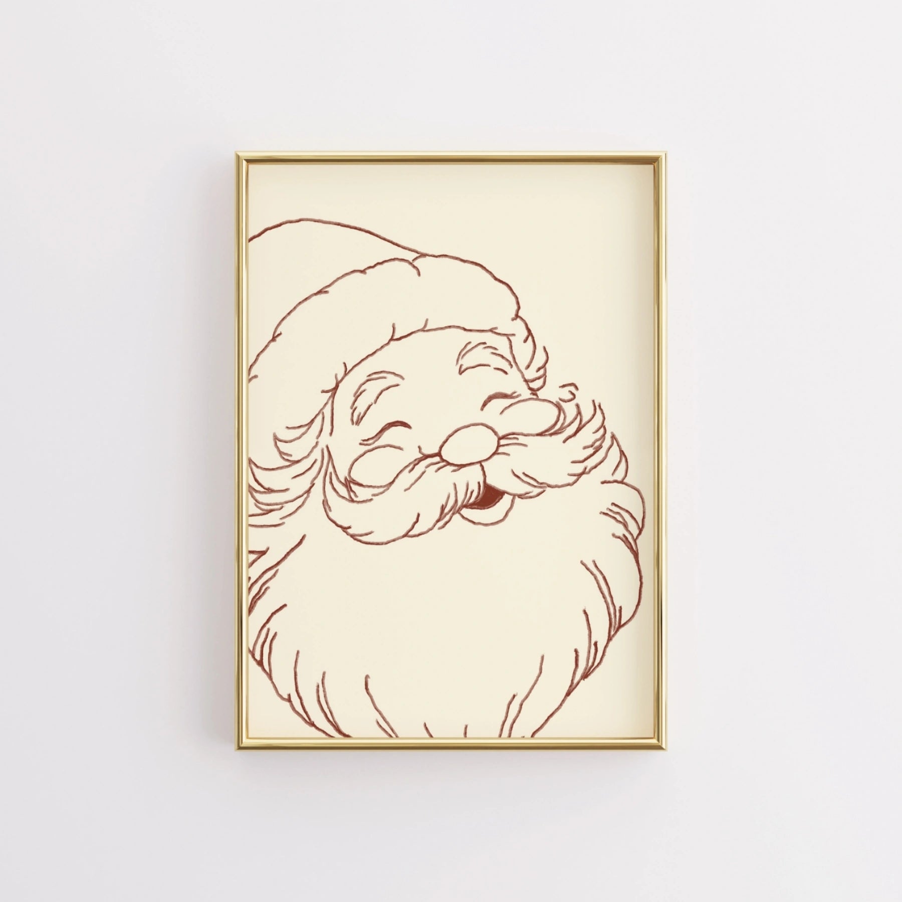 Stampa artistica minimalista di Babbo Natale