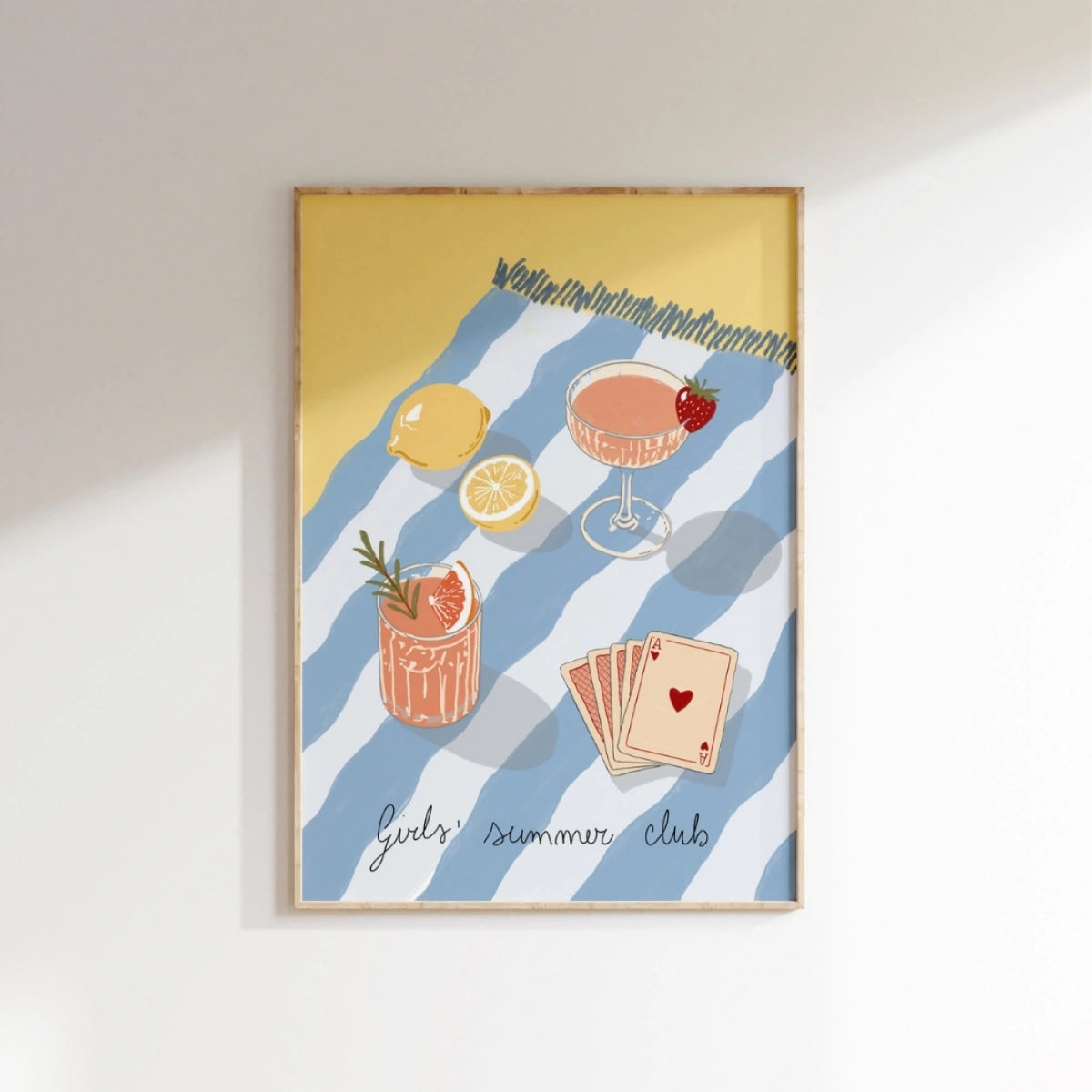 Girls Summer Club Wall Art, Coastal Wall Decor