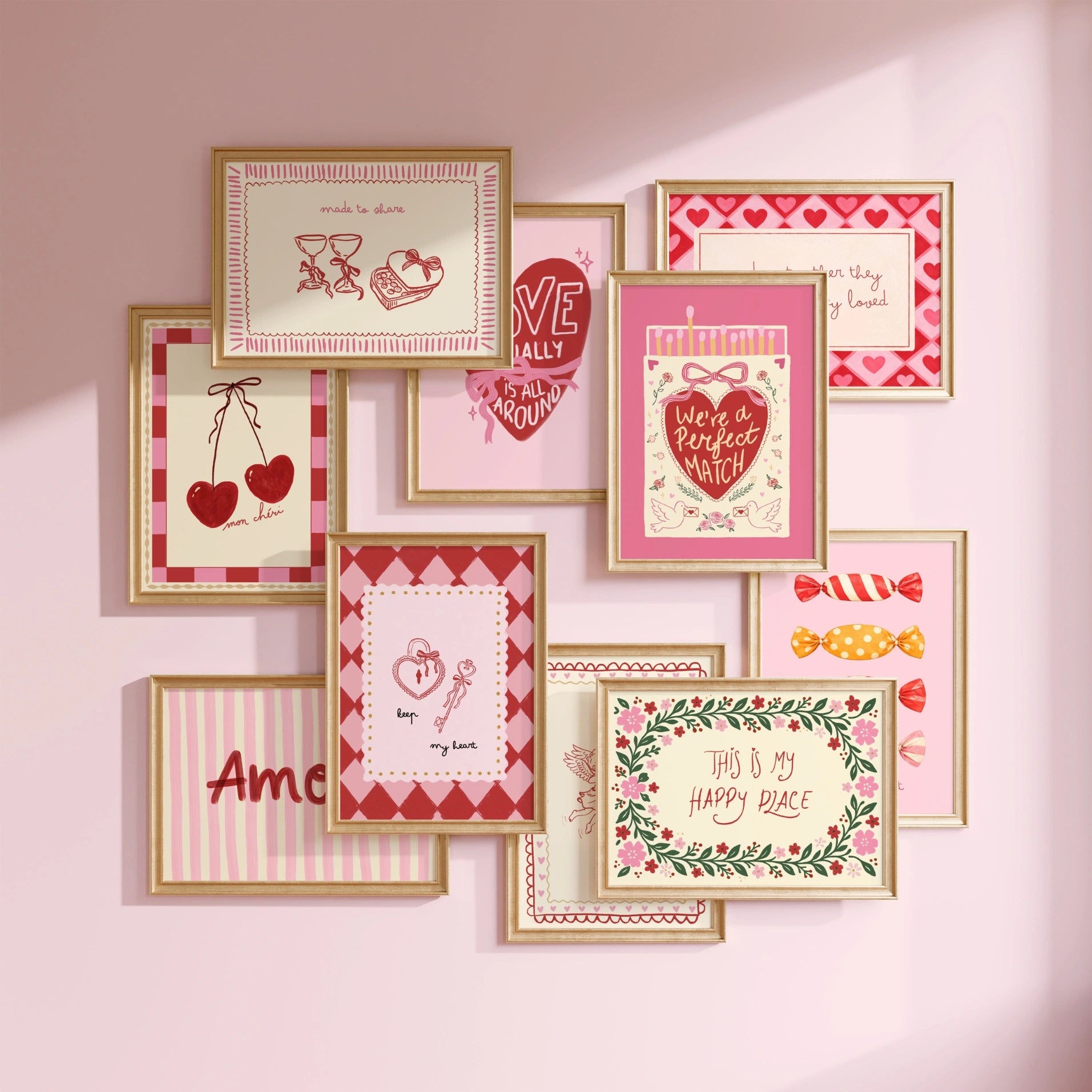 Ensemble de 20 impressions pour la Saint-Valentin