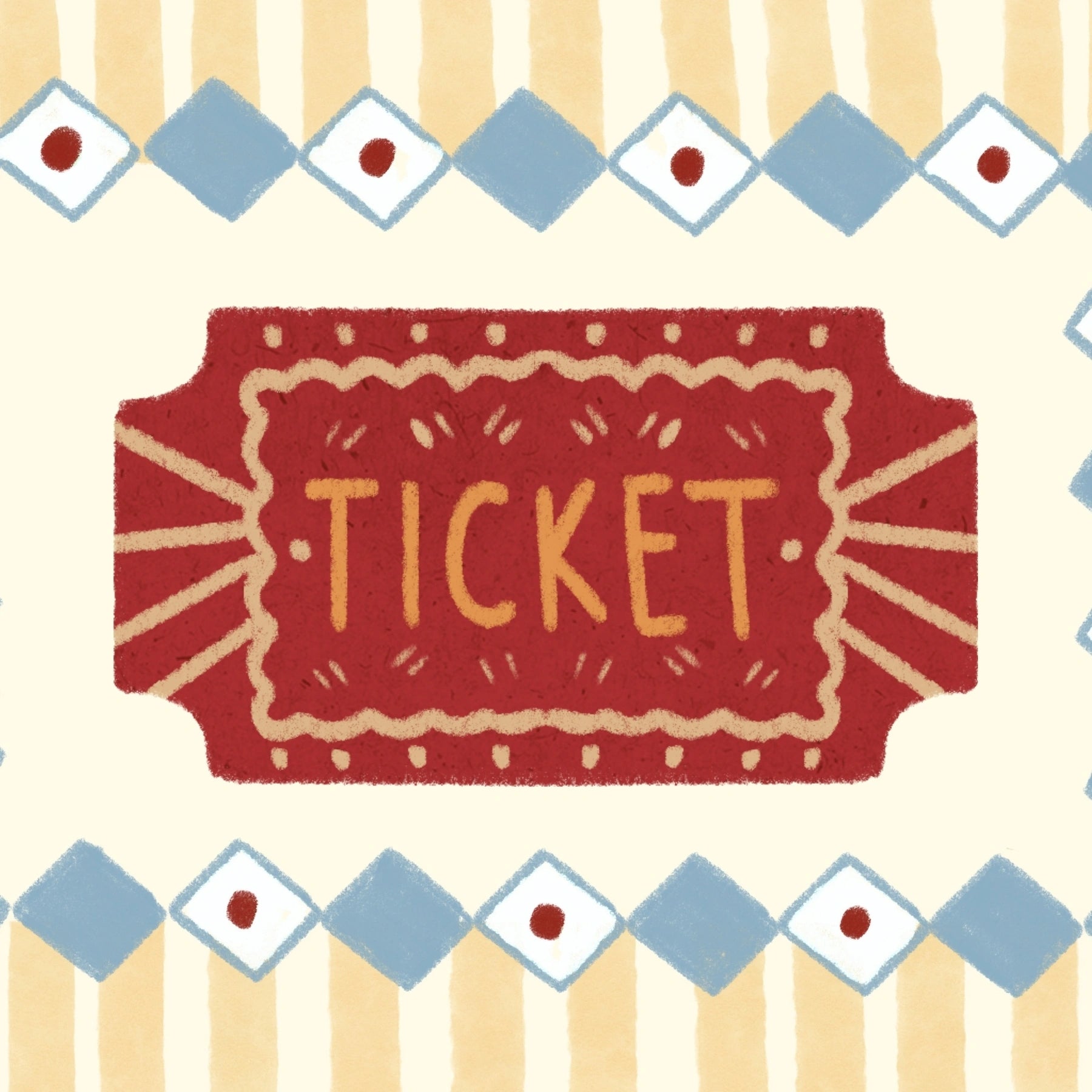 Stampa nursery con biglietto del circo