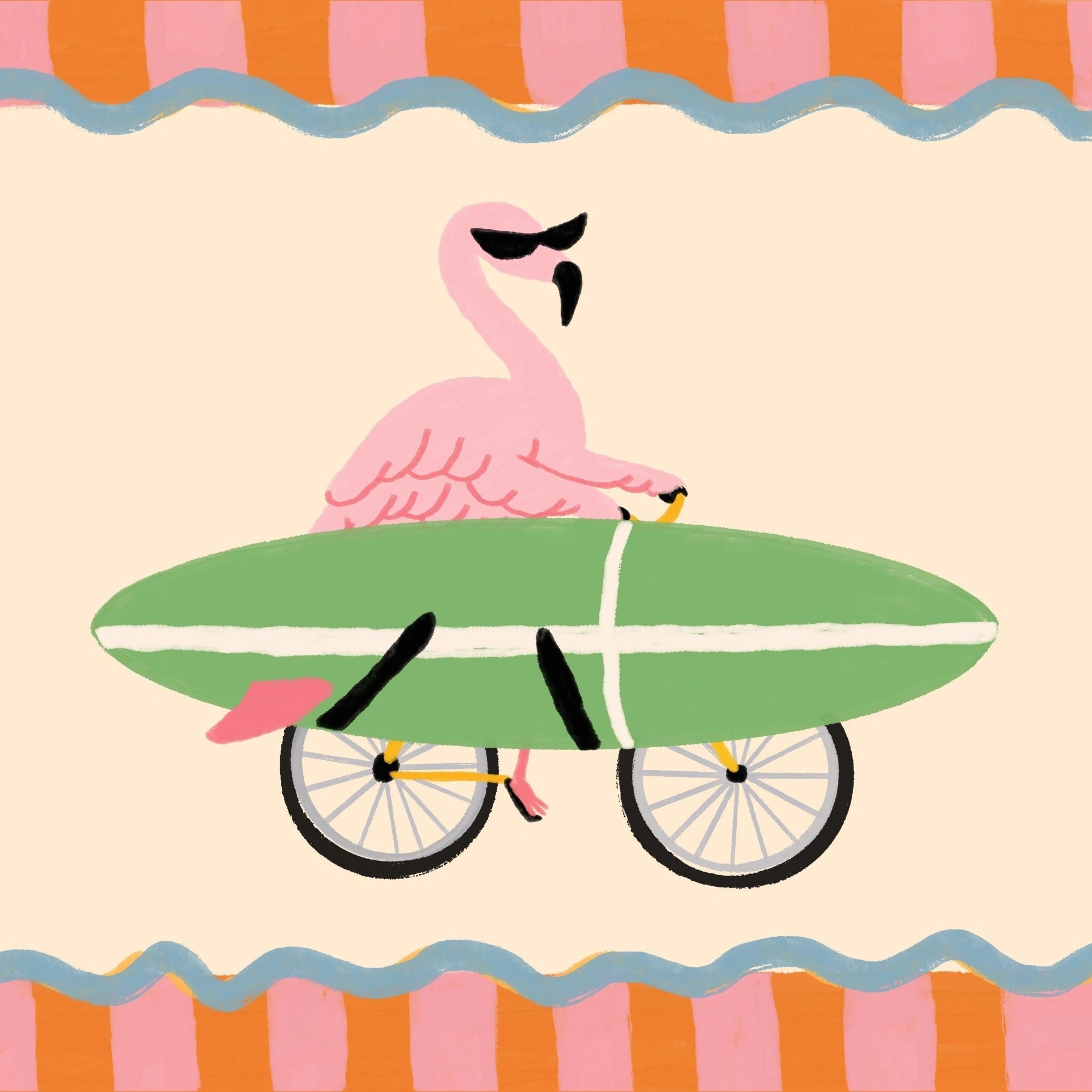 Affiche murale Flamingo Surf