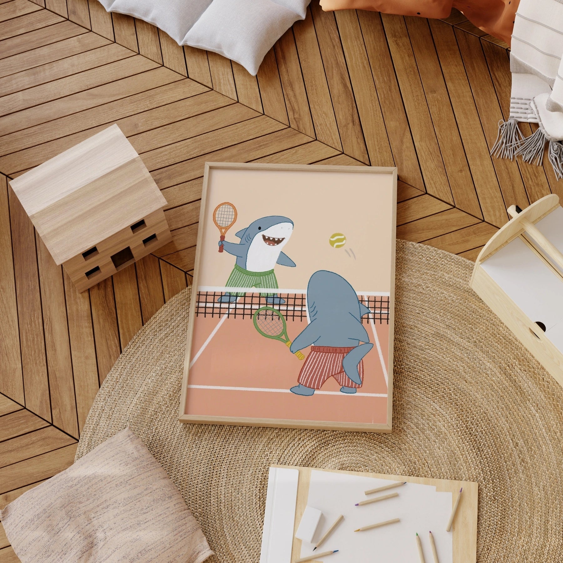 Whimsical Tennis Court Decor