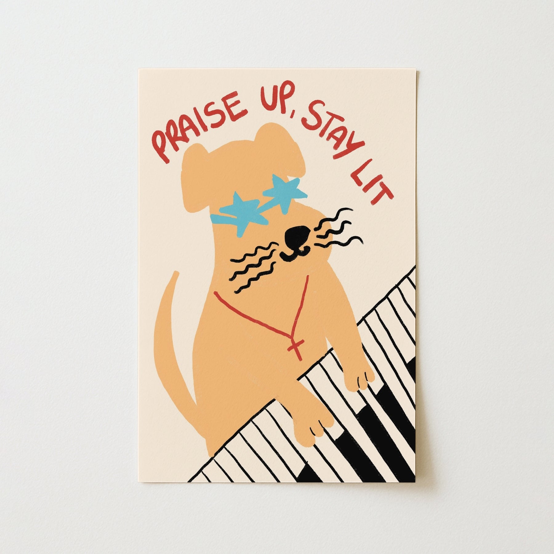 Praise Up Stay Lit Print – Funny Christian Art