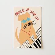 Praise Up Stay Lit – Arte de pared cristiano