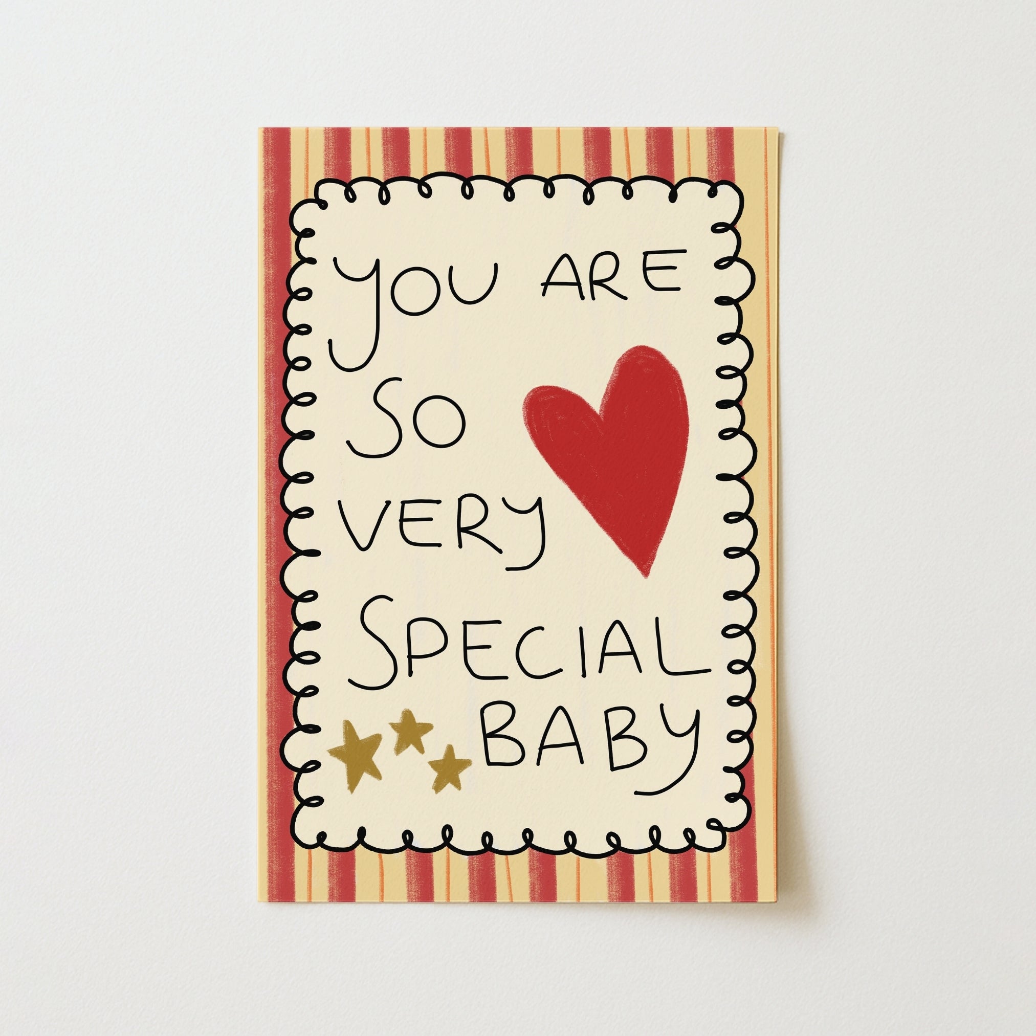 You Are So Very Special Baby – Typography Nursery Print with Heart