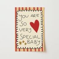 You Are So Very Special Baby – Typography Nursery Print with Heart