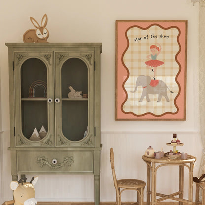 Star of the Show Nursery Print - Circus Elephant and Ballerina Wall Art