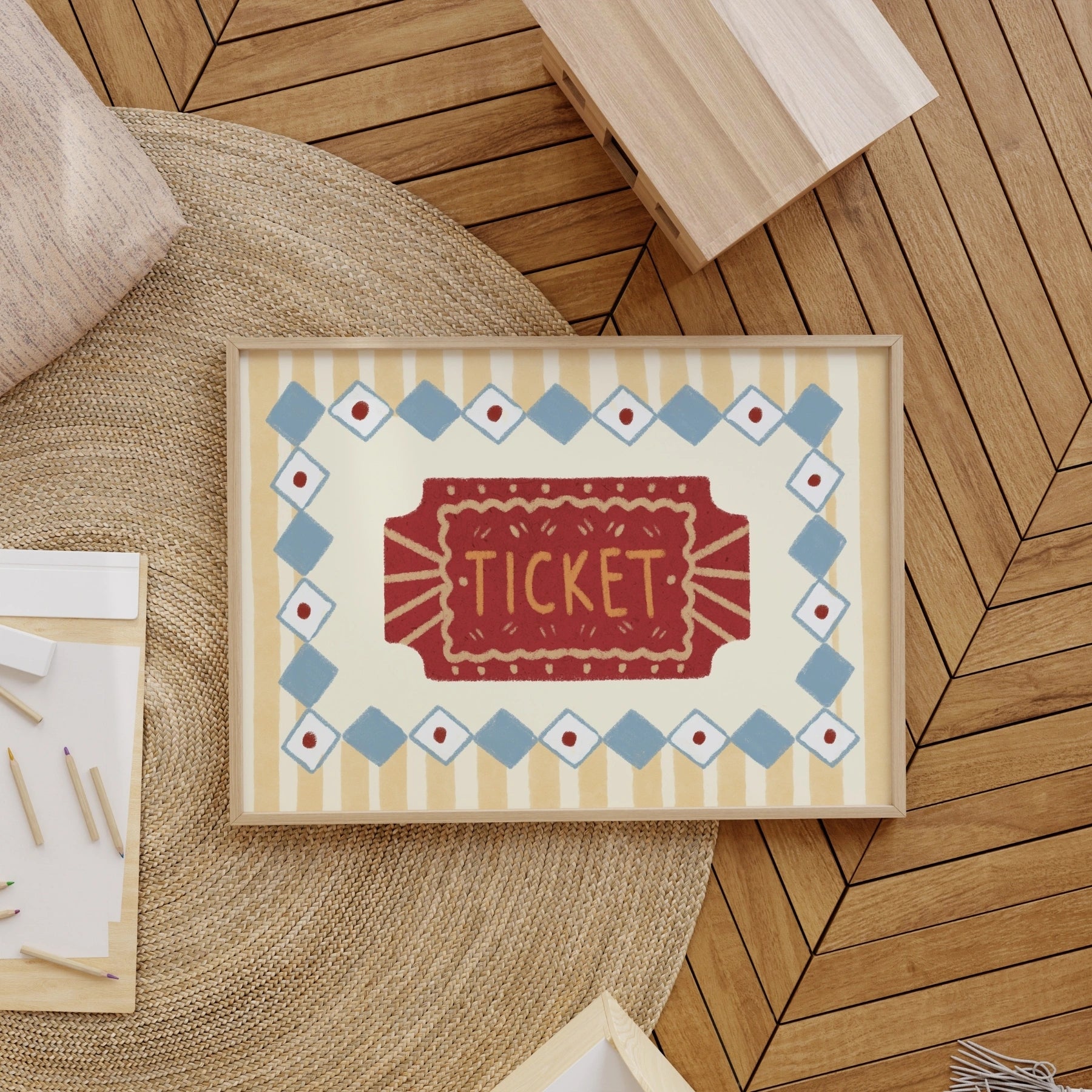 Circus Ticket Nursery Print