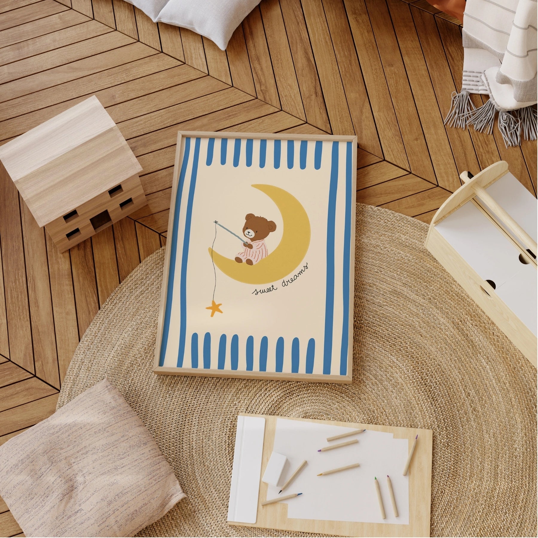 Bear Moon Nursery Wall Art