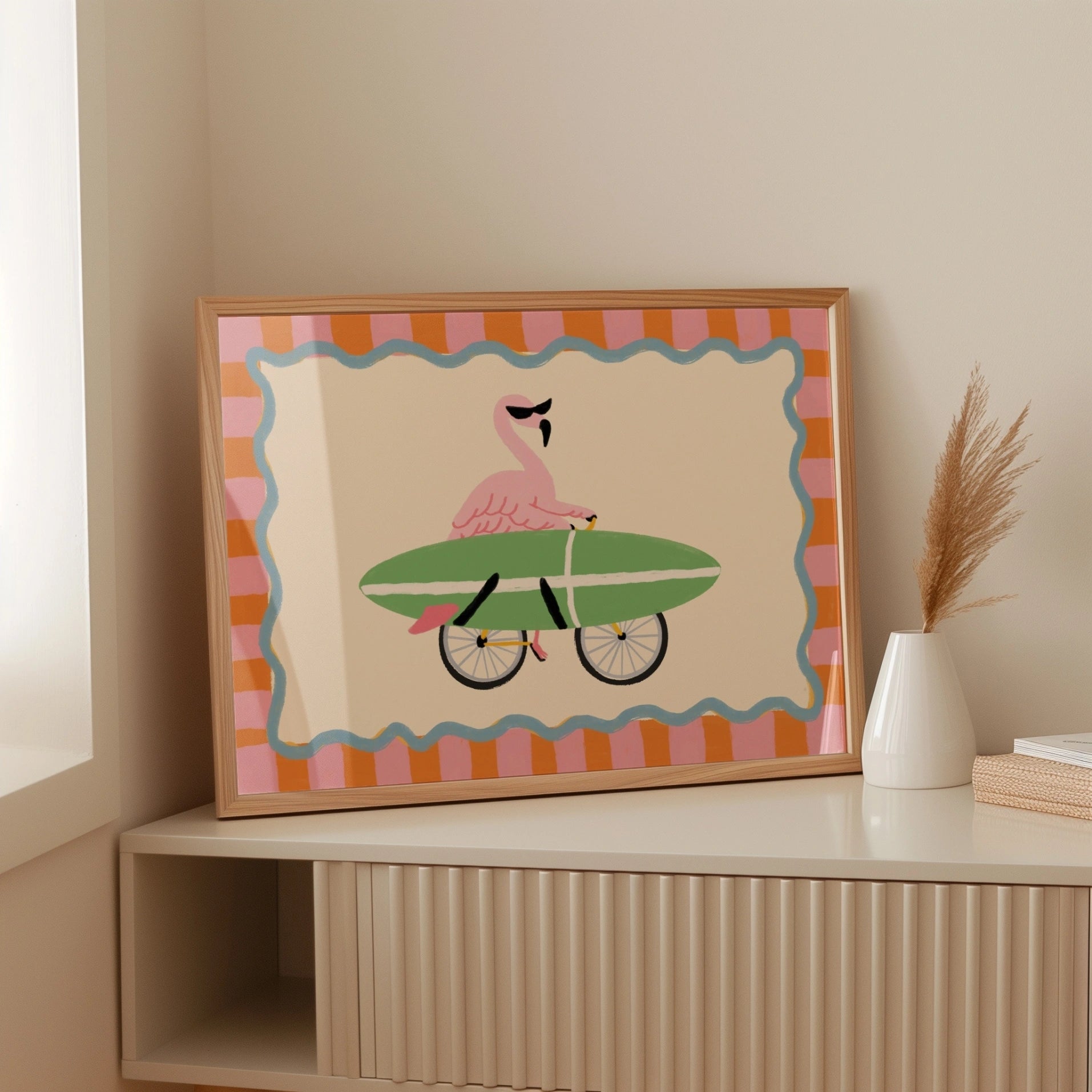 Affiche murale Flamingo Surf