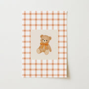 Little Teddy Bear in Orange – Nursery & Kids Wall Art