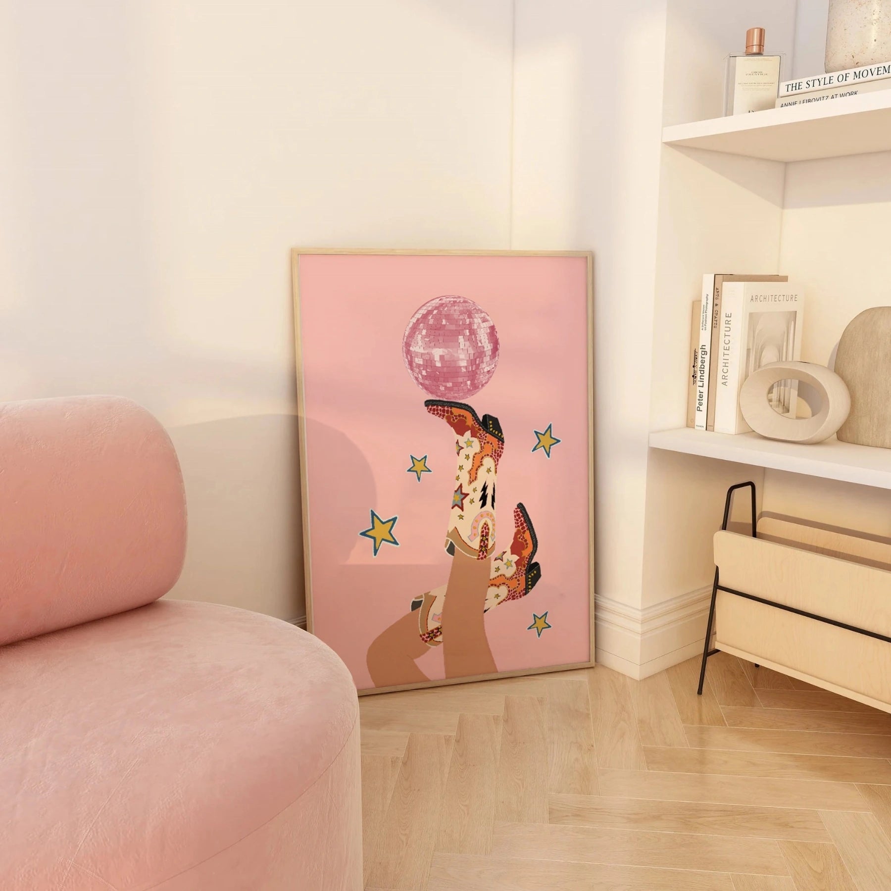 Disco Cowgirl Boots Wall Art